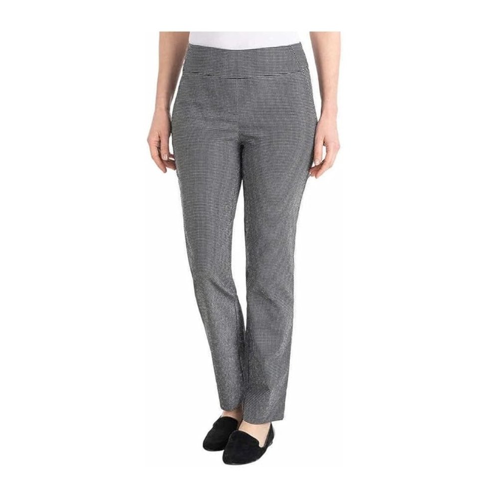 NWoT Hilary Radley Womens Pull On Ankle Dress Pants Black/White Size M $50 4D070